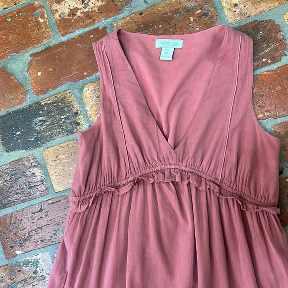 Rachel Zoe Boho V-neck Sleeveless Tiered Maxi Cotton Dress szS - Picture 11 of 13